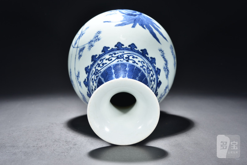 清 青花竹石芭蕉玉壶春瓶 - 图10